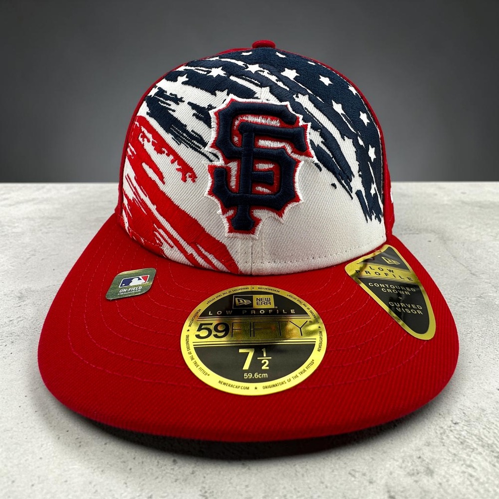 San Fran Giants Fitted Hat 7 1/2 Stars Stripes New Era 59FIFTY Low Profile NEW